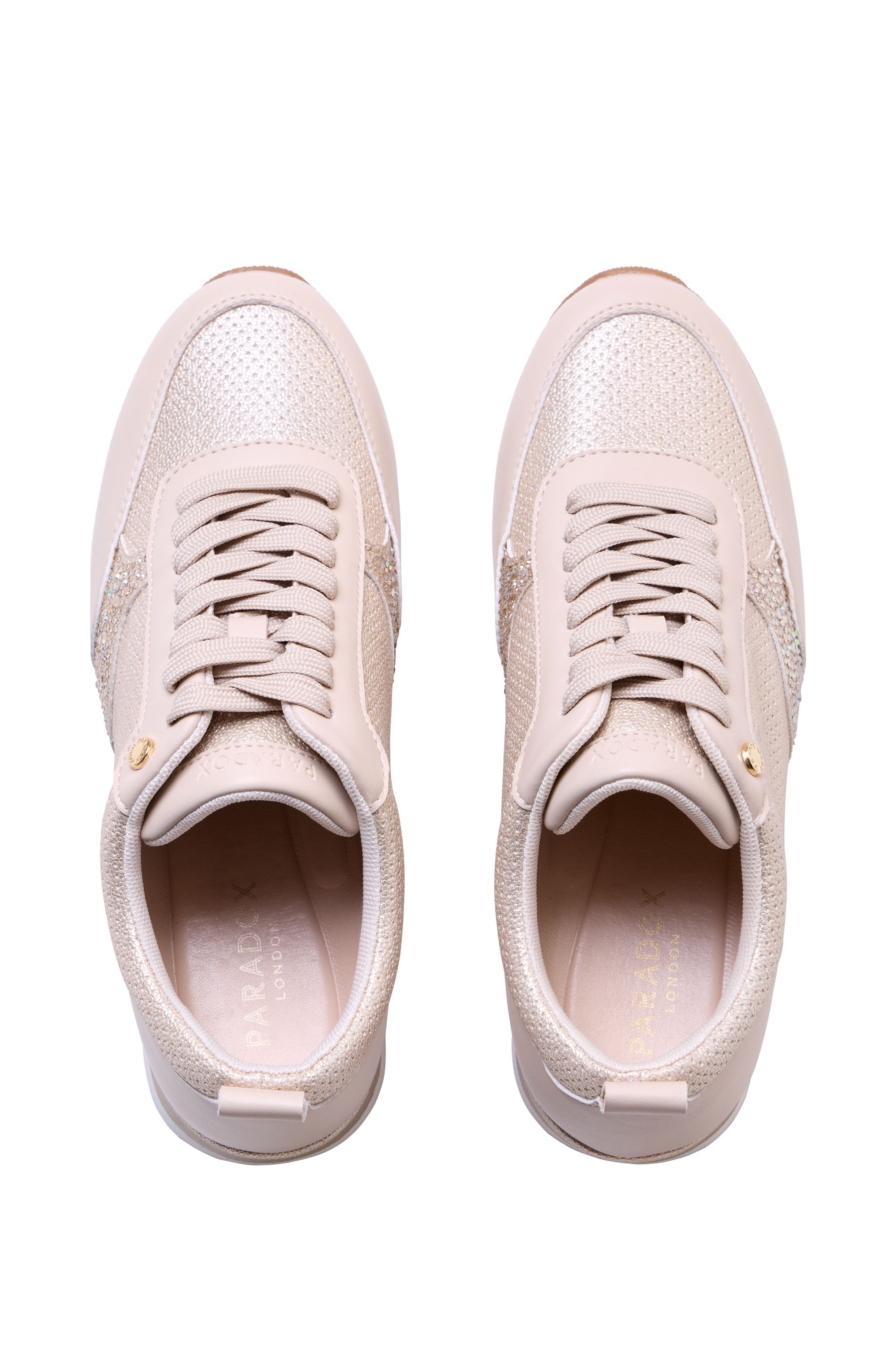 Paradox London Paradox London Women's Zerina Embellished Trainers in Nude - 3
