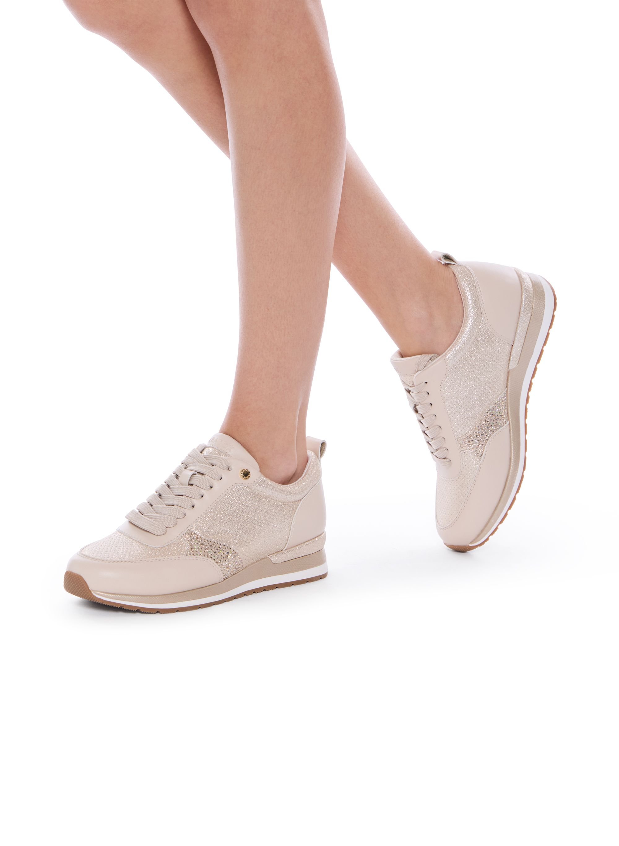 Paradox London Paradox London Women's Zerina Embellished Trainers in Nude - 4