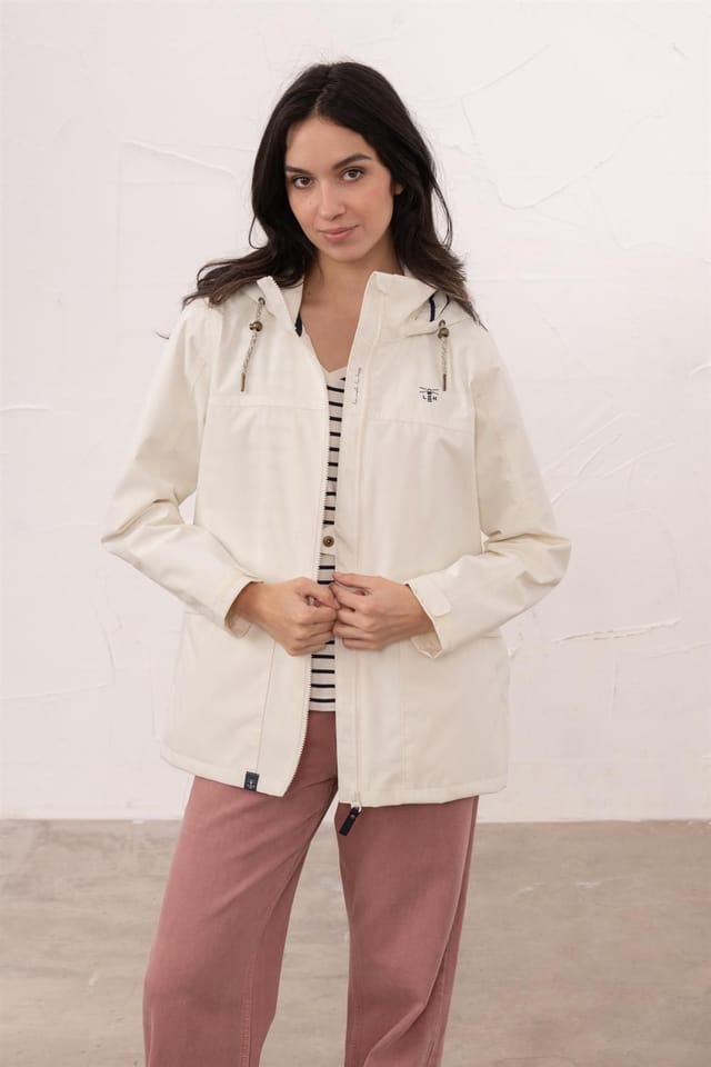 Lighthouse Clothing Lighthouse Clothing Women's Beachcomber Waterproof Jacket Spring Sumer Outdoor Coat in Off-White - 2