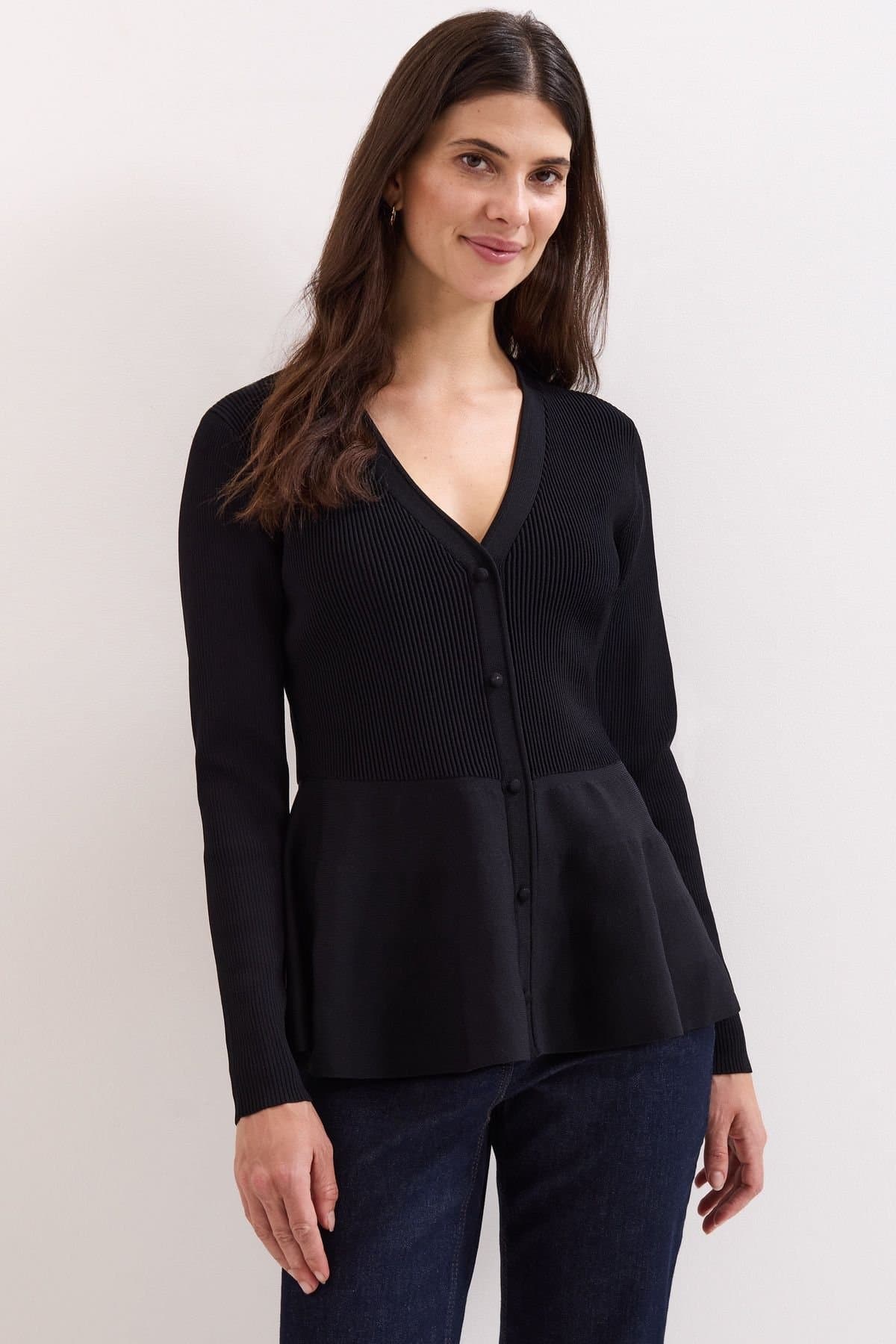 Phase Eight Phase Eight Women's Roma Peplum Cardigan in Black