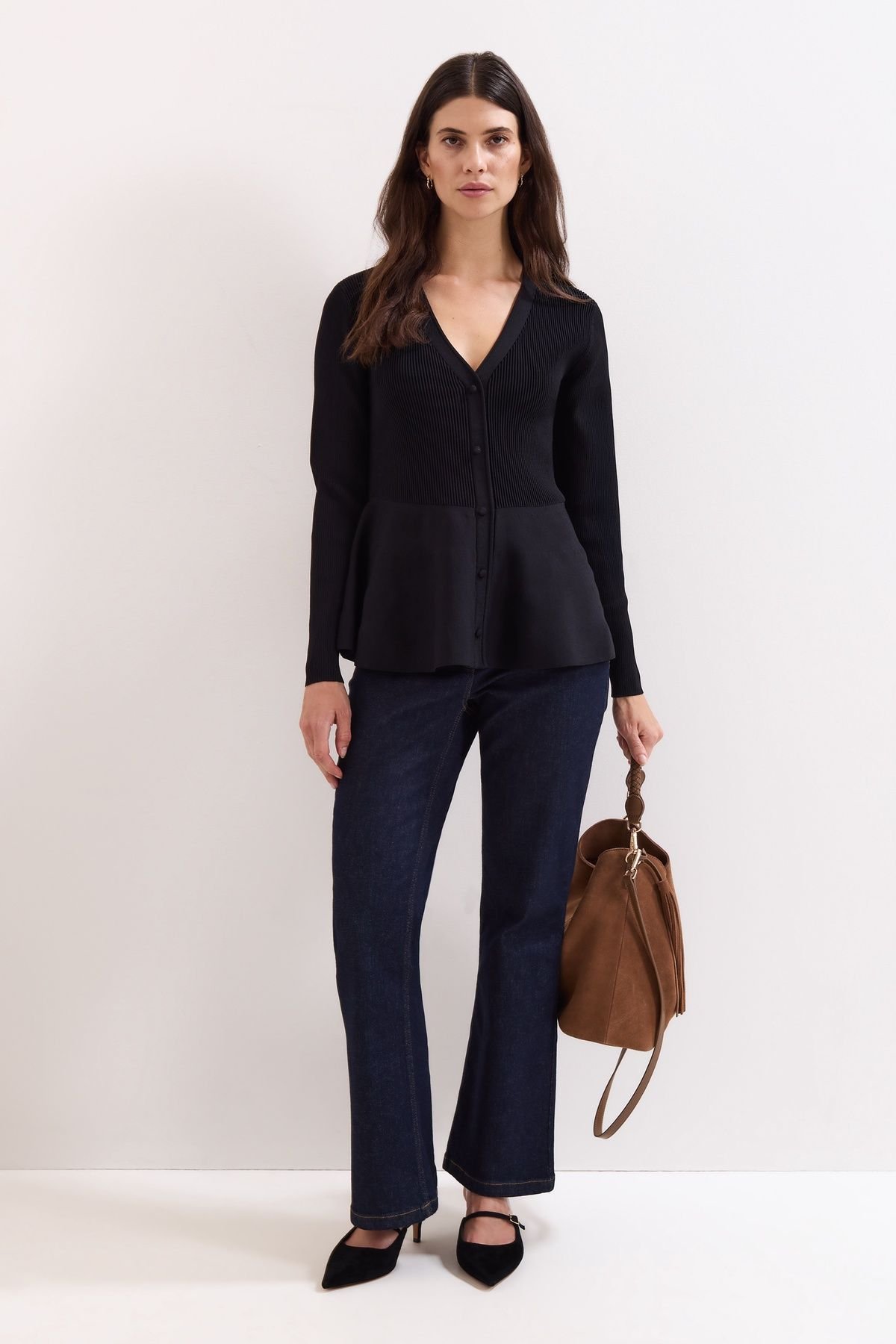 Phase Eight Phase Eight Women's Roma Peplum Cardigan in Black - 3