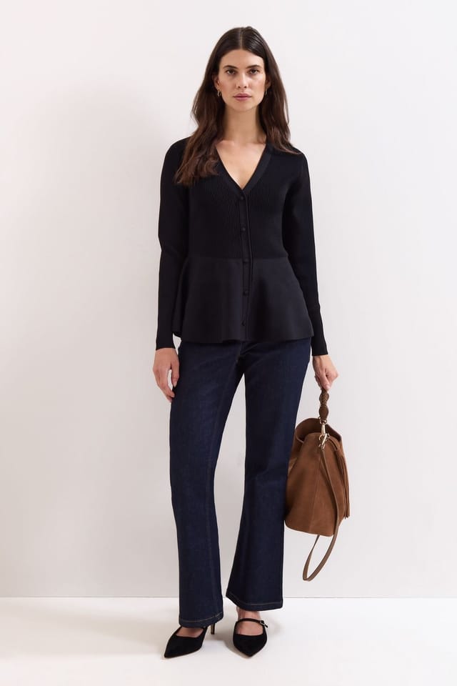 Phase Eight Phase Eight Women's Roma Peplum Cardigan in Black - 3