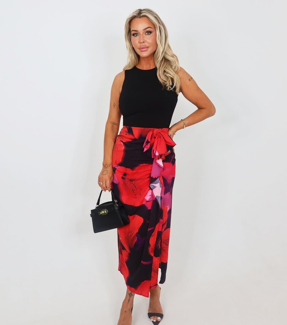 AX Paris Women's Red Floral Sleeveless Midi Dress AX Paris New Look