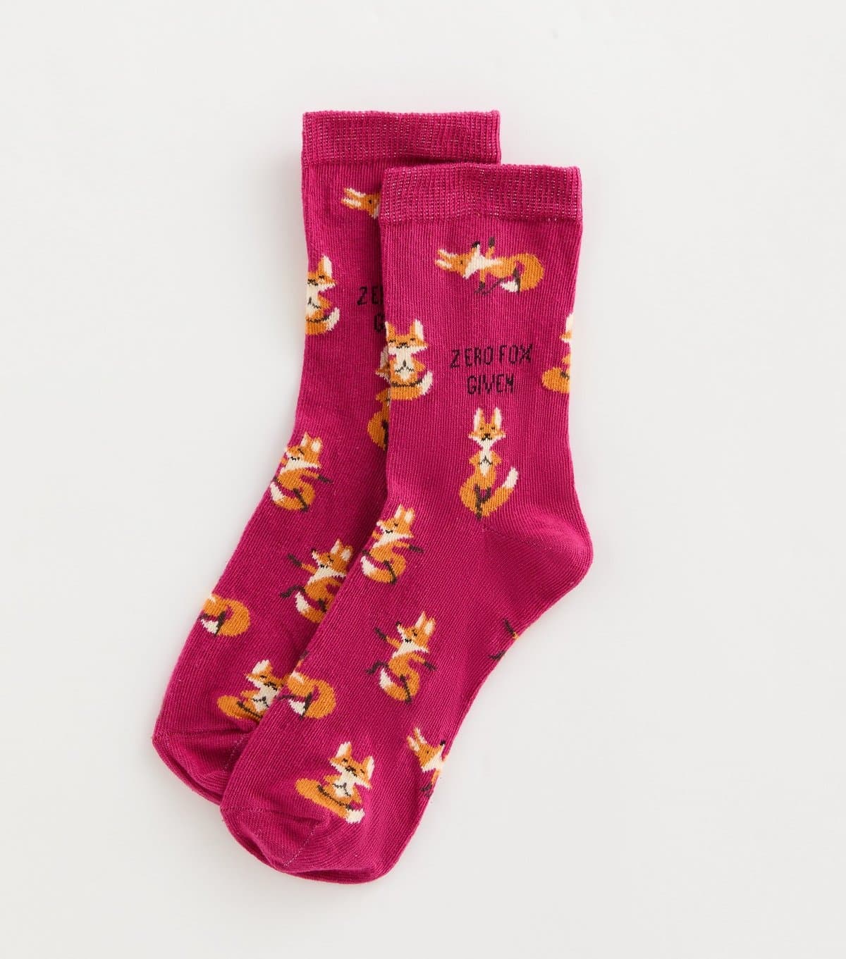 New Look Pink Zero Fox Given Patterned Ankle Socks New Look