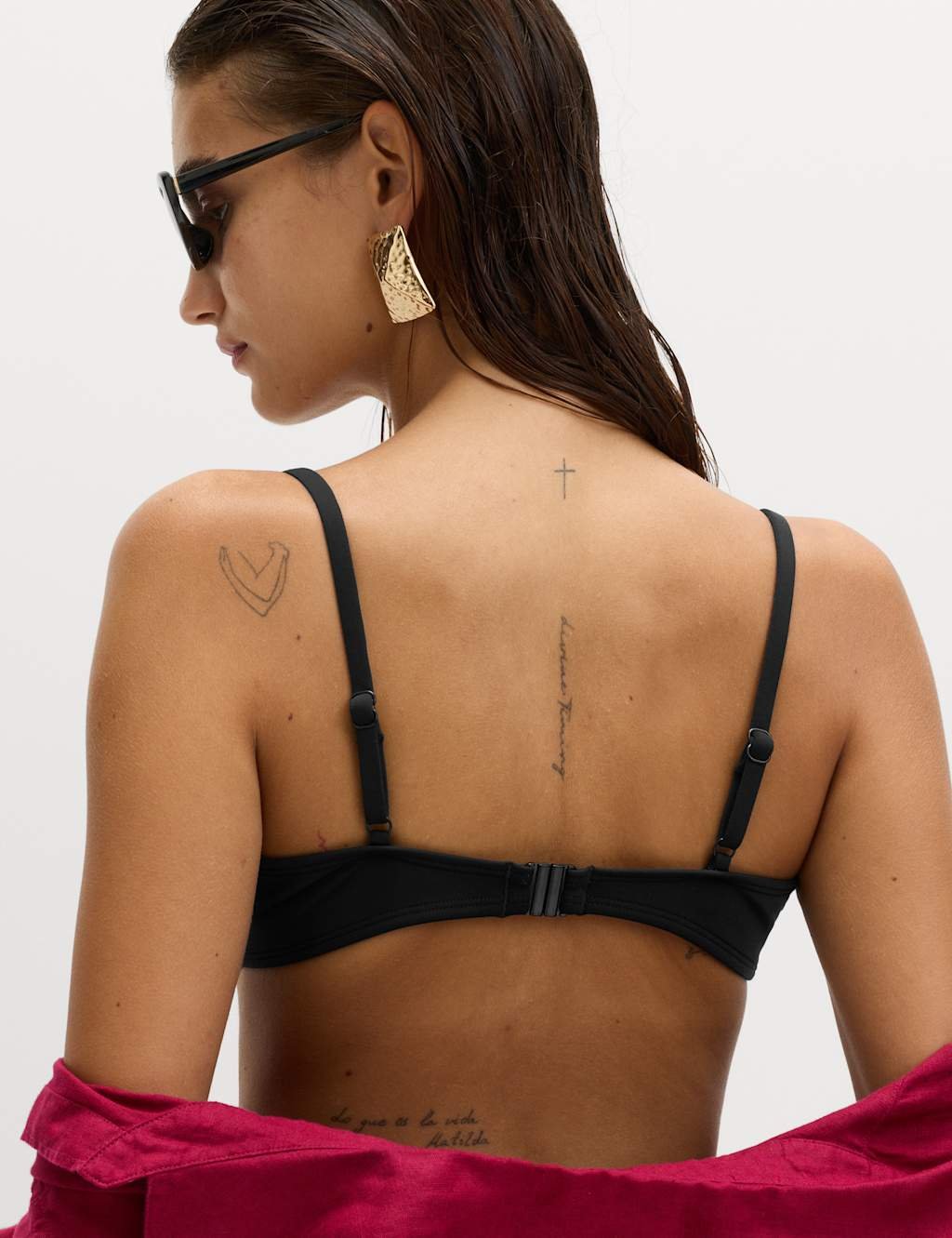 Marks & Spencer M&S Wired Sculpt Scallop Bikini Top (A-E) Black - 4