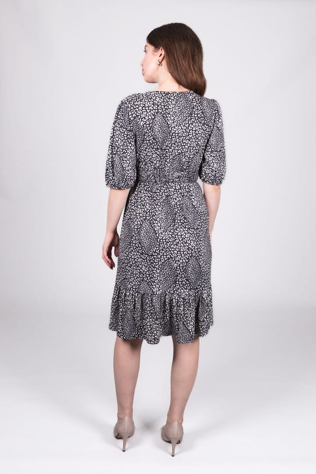 SOLO SOLO Women's Black & White Floral Midi Dress - 3