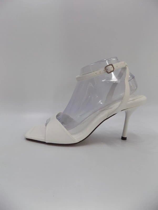 ASOS White Heel Slingback Wide Fit Sandals UK 8 Womens Open Square Toe Shoes Bridal Prom