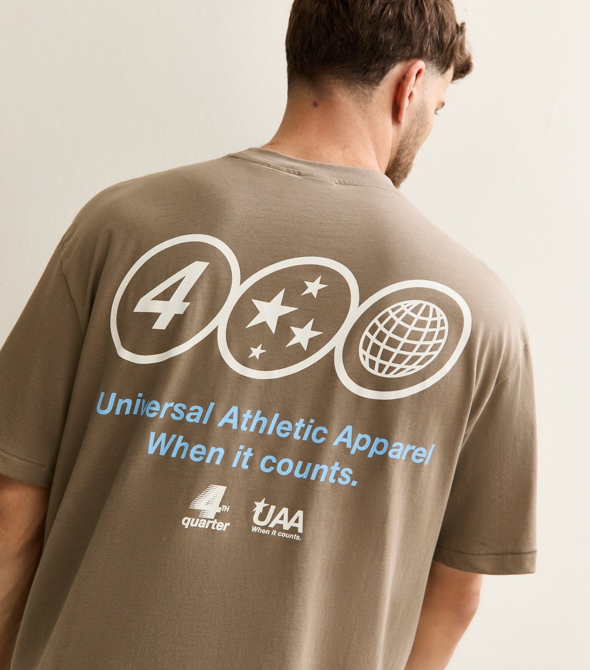 Only and Sons Men's Brown Cotton Universal Athletic Apparel Print T-Shirt Only and Sons New Look - 1