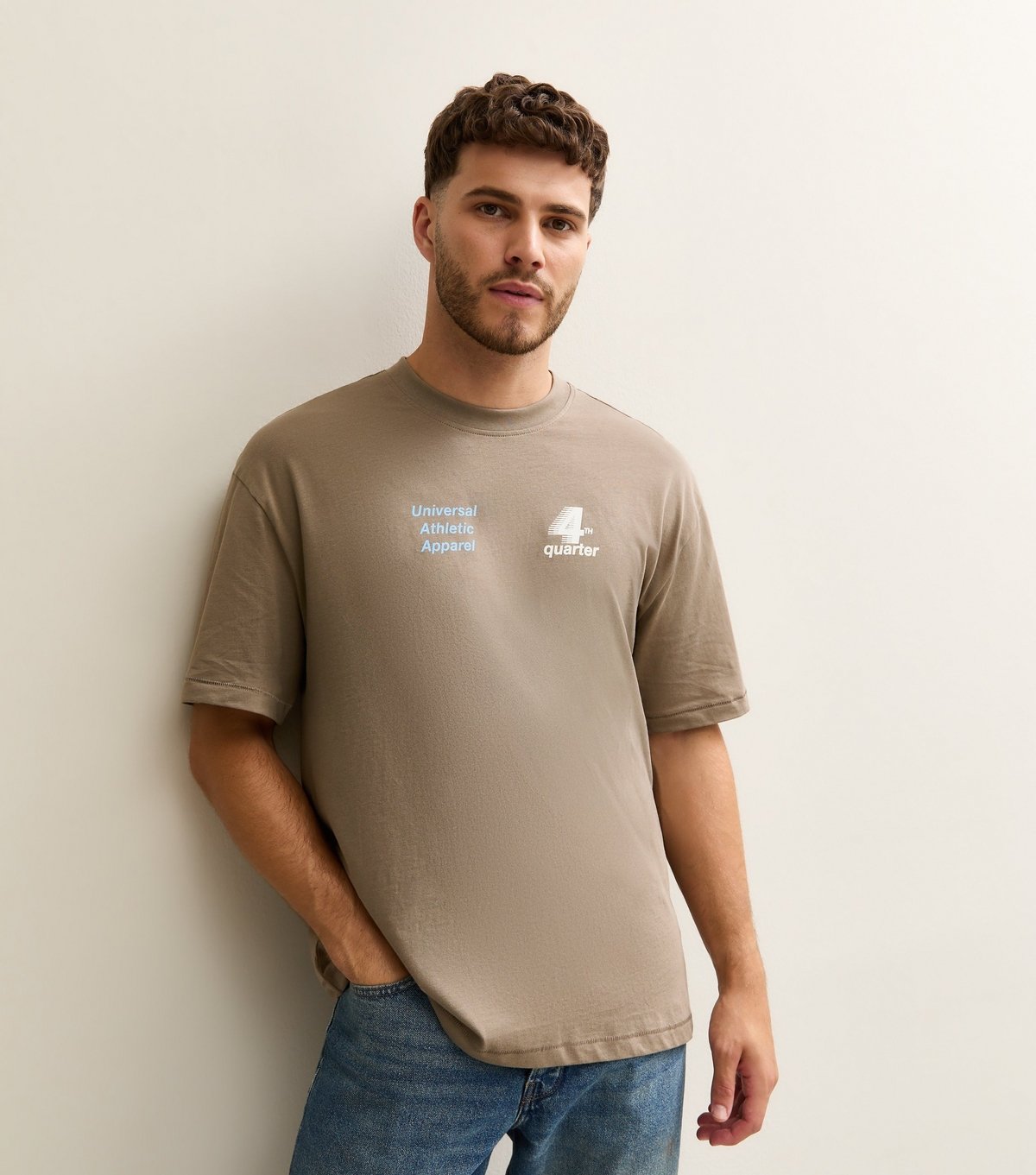 Only and Sons Men's Brown Cotton Universal Athletic Apparel Print T-Shirt Only and Sons New Look - 2