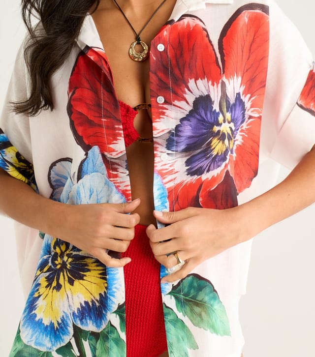 Gini London Women's White Floral Print Shirt Gini London New Look - 2