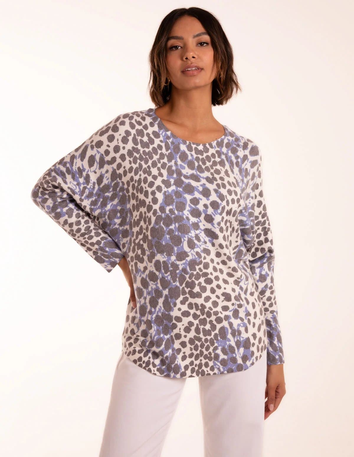 Blue Vanilla Leopard Soft Jumper