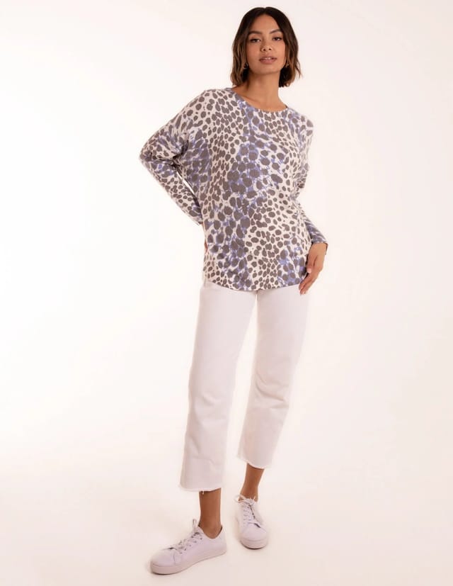 Blue Vanilla Leopard Soft Jumper - 2