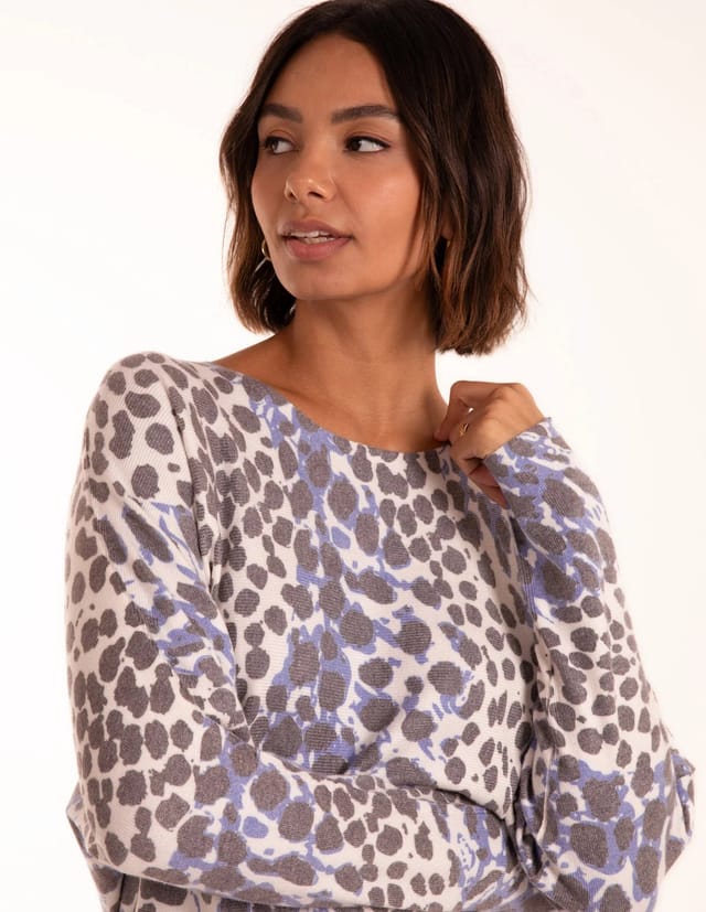 Blue Vanilla Leopard Soft Jumper - 3