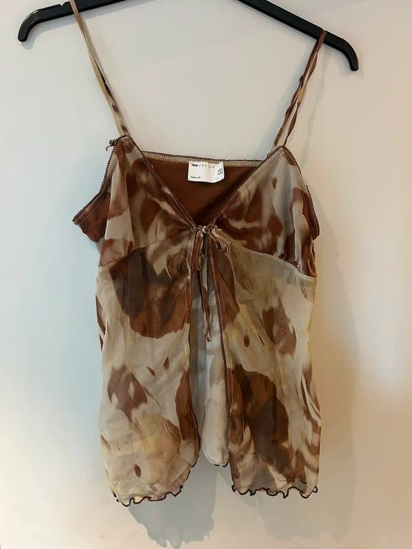 ASOS ASOS tie up top in brown / beige