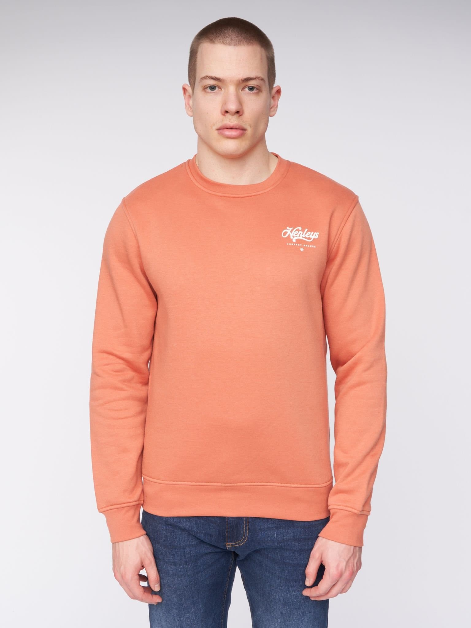 Henleys Henleys Coral Brushed Fleece Crew Neck Sweatshirt