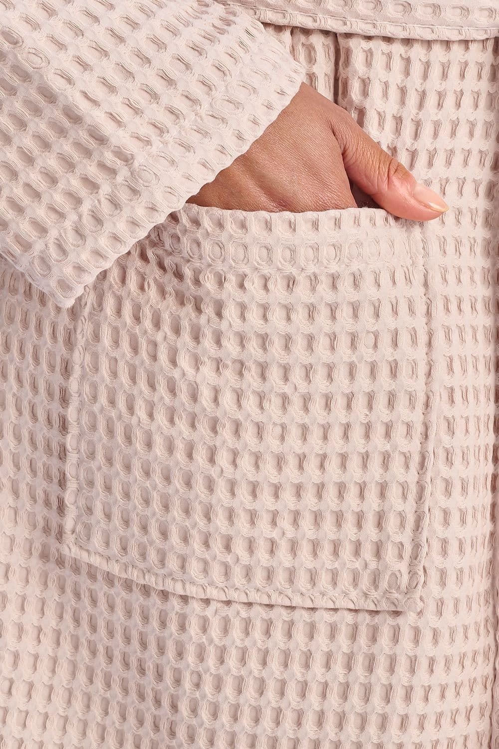 Christy CHRISTY Women's 'Waffle' 100% Turkish Cotton Kimono Style Bathrobe in Pink - 4