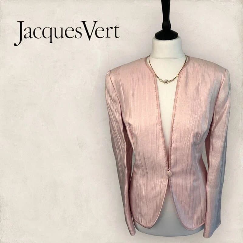 Jacques Vert Jacques Vert Womens Light Pink Butterfly Occasion Dress Jacket Outfit UK 10/12