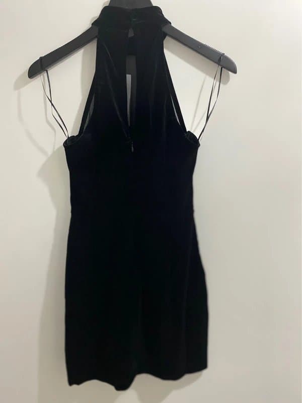 Bershka Bershka black velvet mini party dress