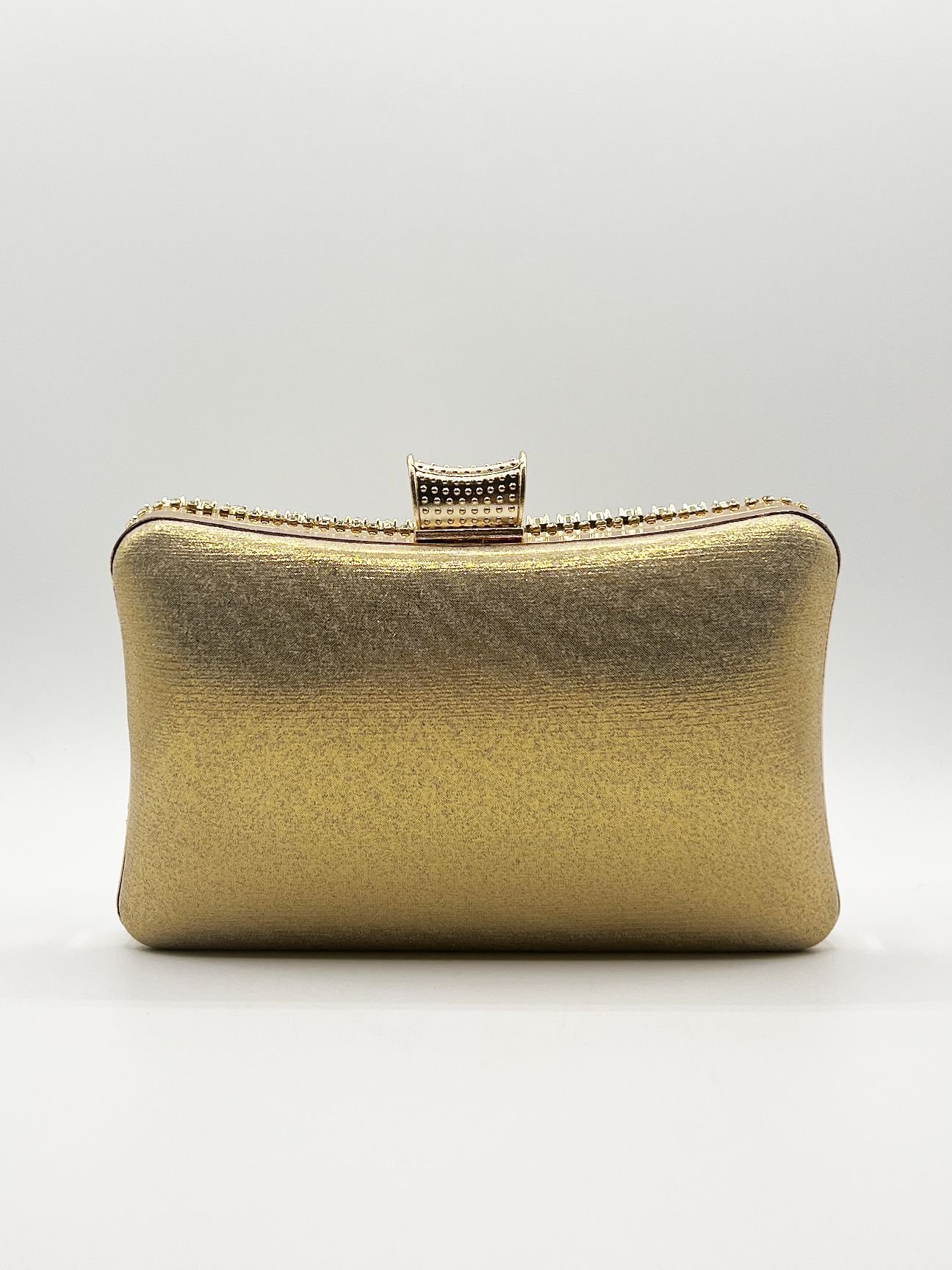 SVNX SVNX Women's Gold Diamante Clutch With Round Handle - 4