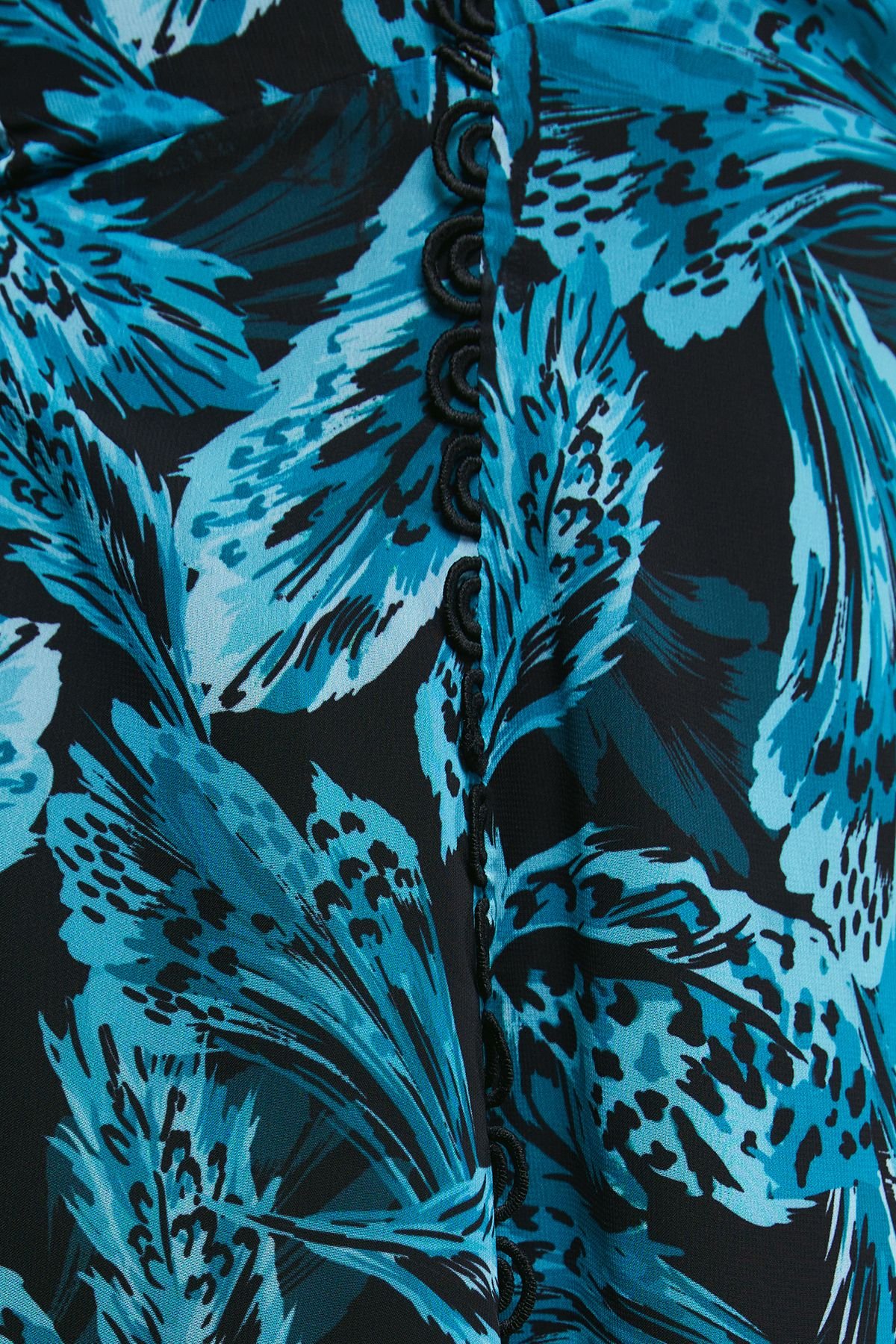 Oasis Oasis Women's Lace Up High Neck Long Sleeve Mini Dress in Black - 4