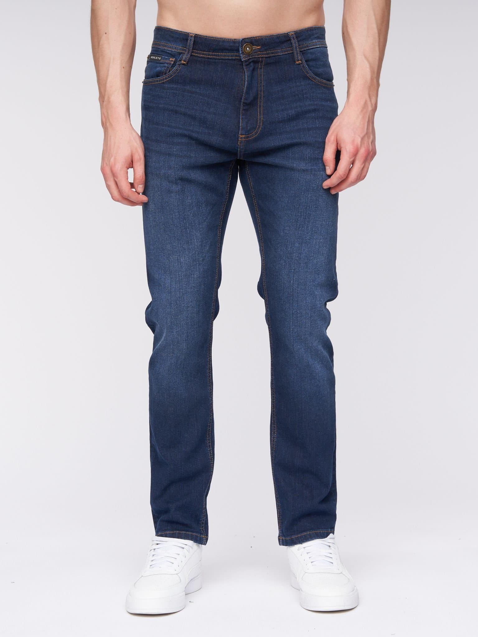 Henleys Henleys Dark Blue Stretch Denim Jeans for Men