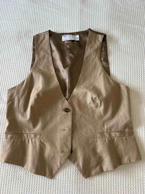 ASOS ASOS Design Tailored Waistcoat – Taupe Beige – Size 14