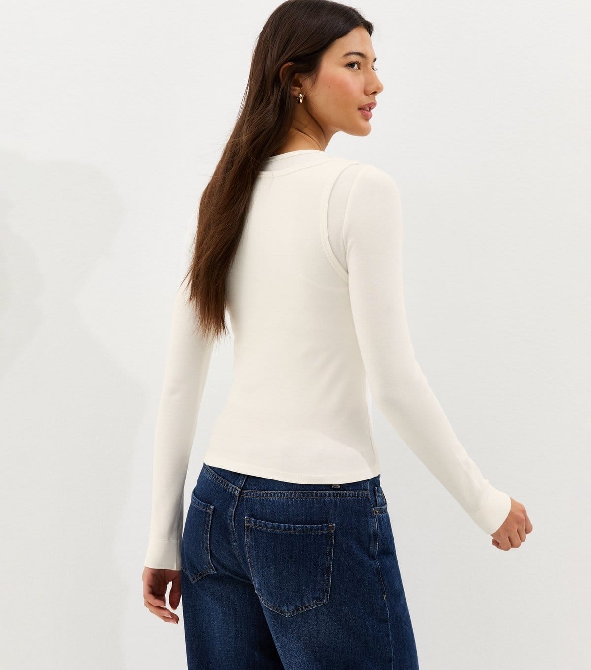 New Look Women's Off White Layered Long Sleeve Top New Look - 4