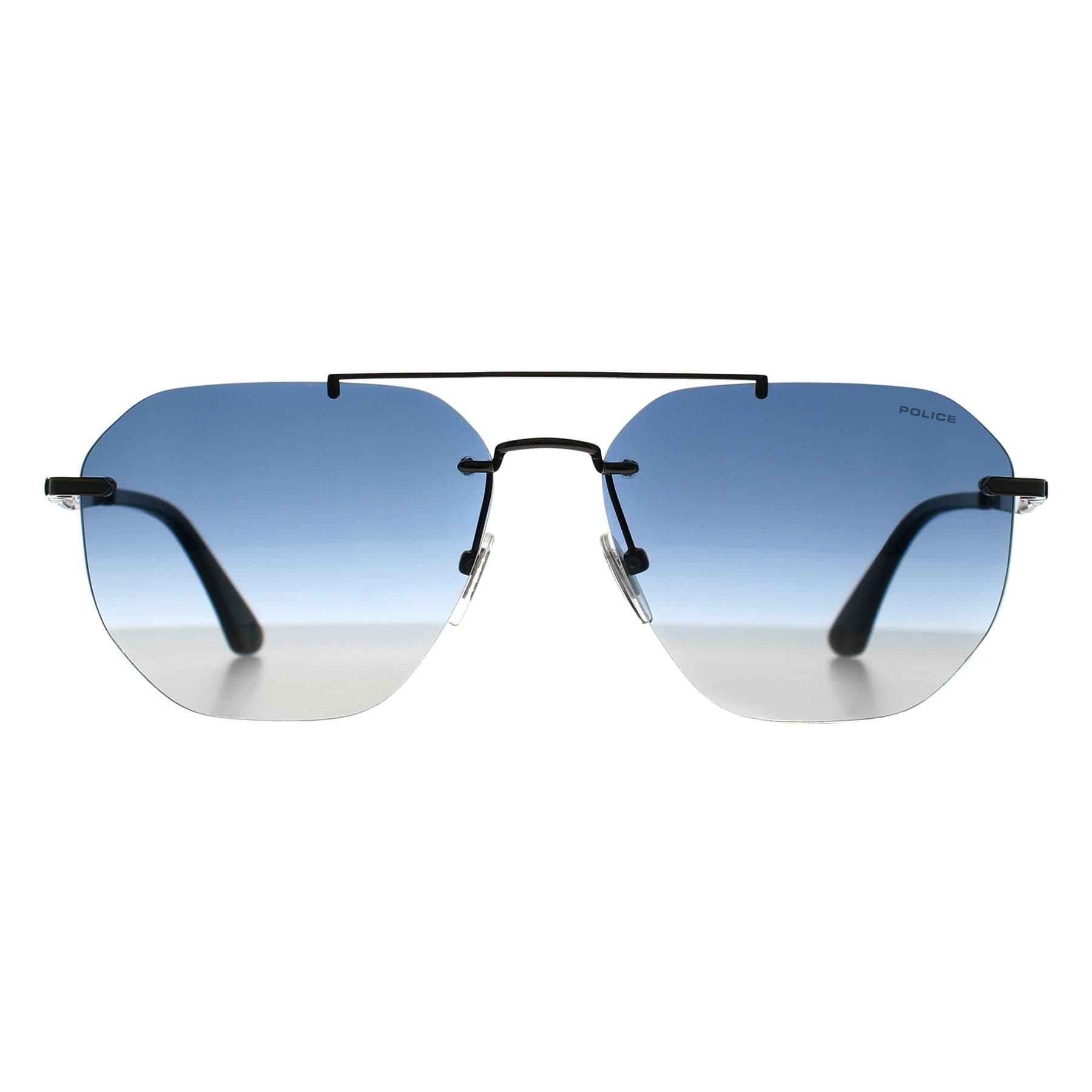 Police Police Men's Rimless Glossy Bakelite Blue Gradient SPLF68M Origins Nineties in Grey