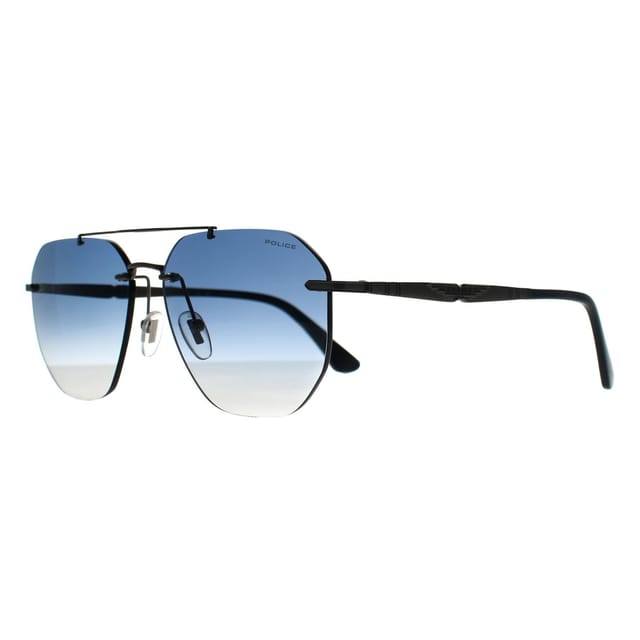 Police Police Men's Rimless Glossy Bakelite Blue Gradient SPLF68M Origins Nineties in Grey - 2