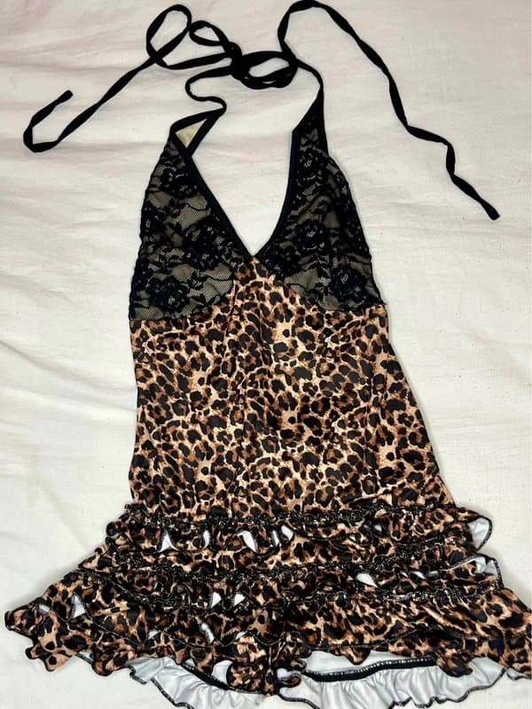 Shein Leopard jumpsuit mini shorts with pleats