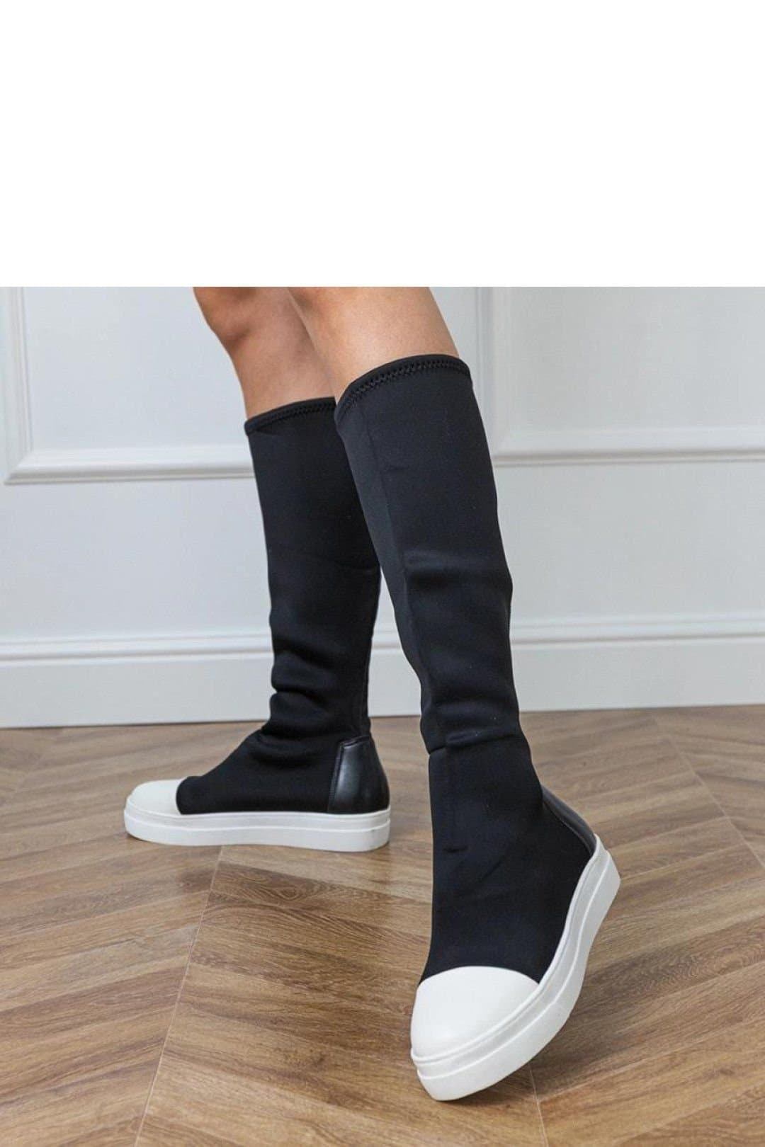 Love Lace Love Lace Women's Modern Knee High Boots with Flexible Fabric & Platform in Black