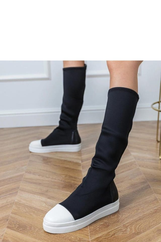 Love Lace Love Lace Women's Modern Knee High Boots with Flexible Fabric & Platform in Black - 2