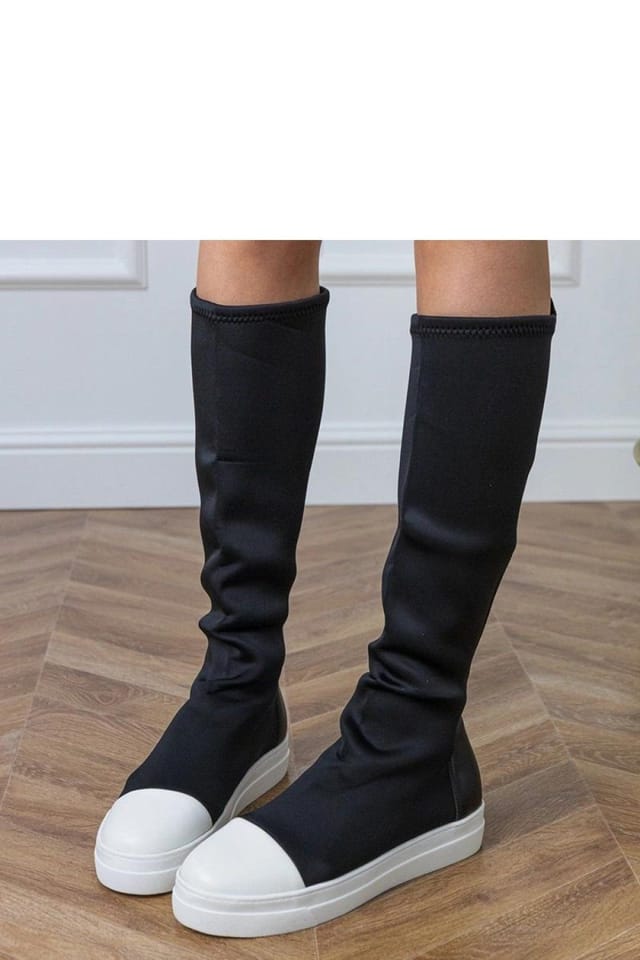 Love Lace Love Lace Women's Modern Knee High Boots with Flexible Fabric & Platform in Black - 3