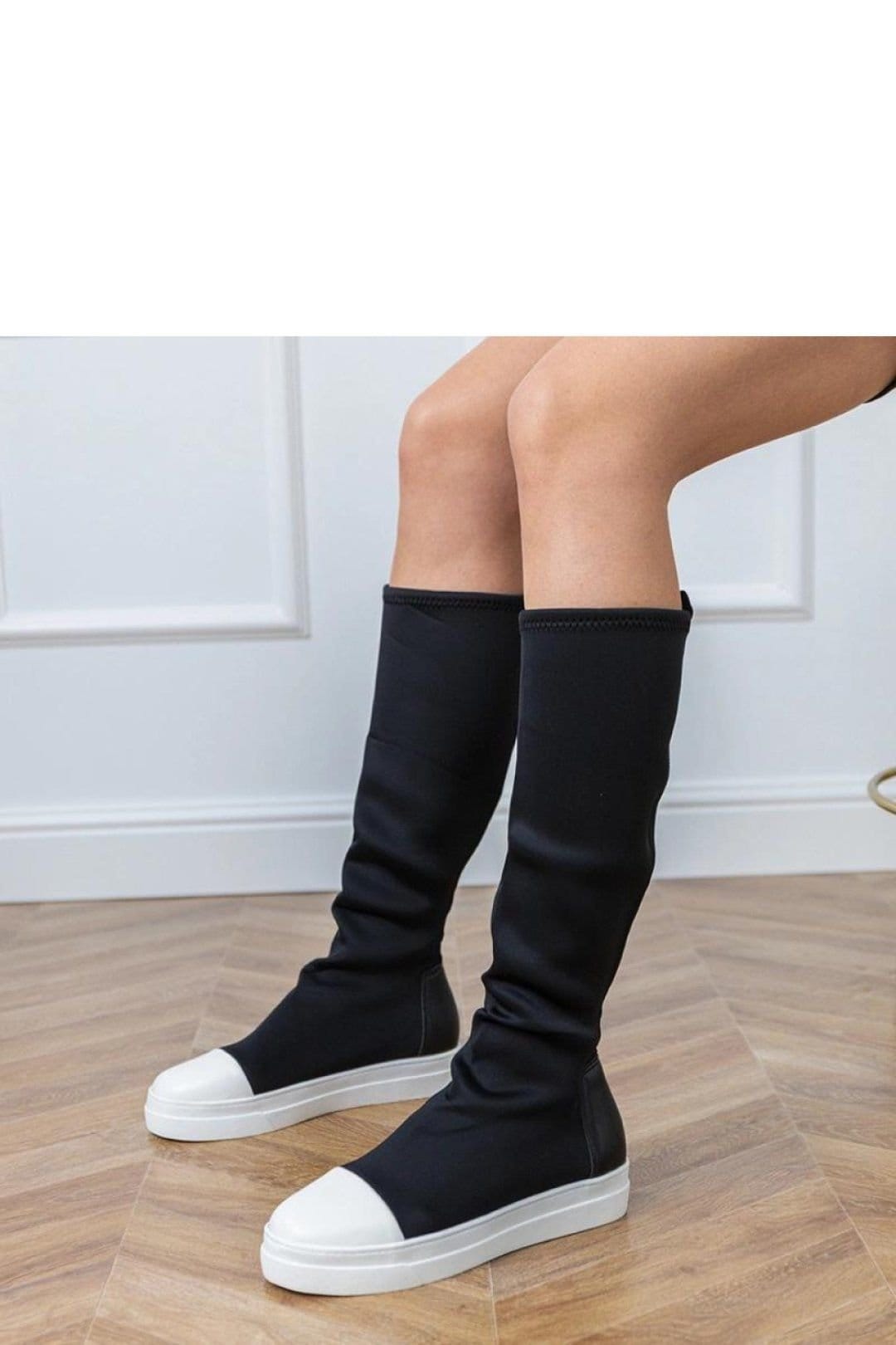 Love Lace Love Lace Women's Modern Knee High Boots with Flexible Fabric & Platform in Black - 4