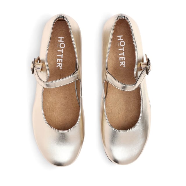 Hotter Hotter Women's 'Violet' Elegant Mary-Janes in Metallic Gold - 3