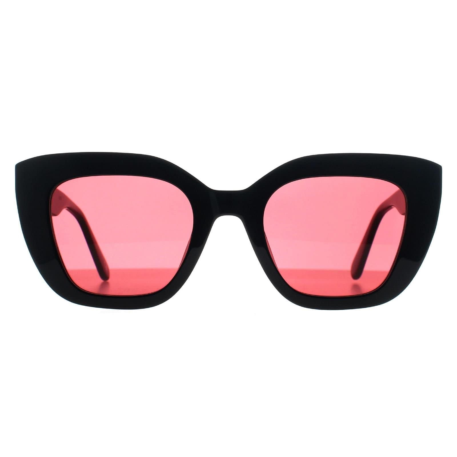 Benetton Benetton Women's Cat Eye Black Burgundy Sunglasses