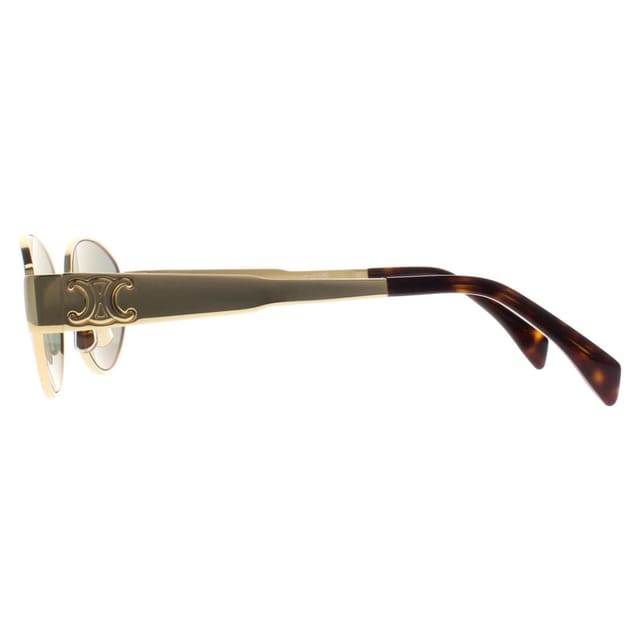 Celine Celine Women's Oval Shiny Endura Gold Green Metal Triomphe CL40235U - 3