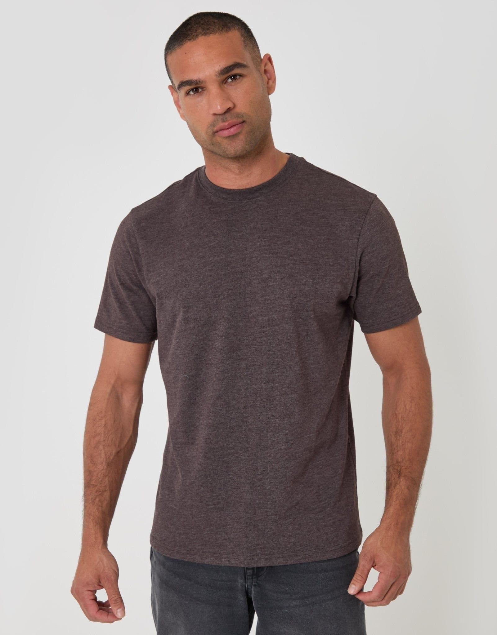 Threadbare threadbare Men's Regular Fit Cotton Rich T-Shirt in Brown