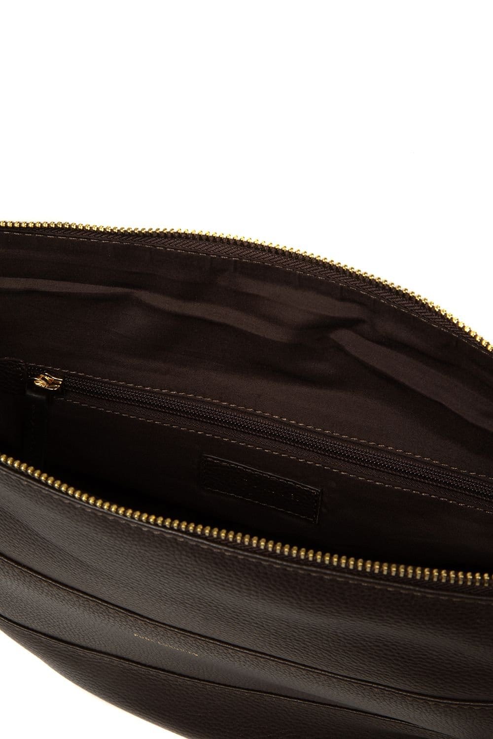 Pure Luxuries London Pure Luxuries London Women's 'Emilia' Leather Cross Body Bag in Dark Brown - 4