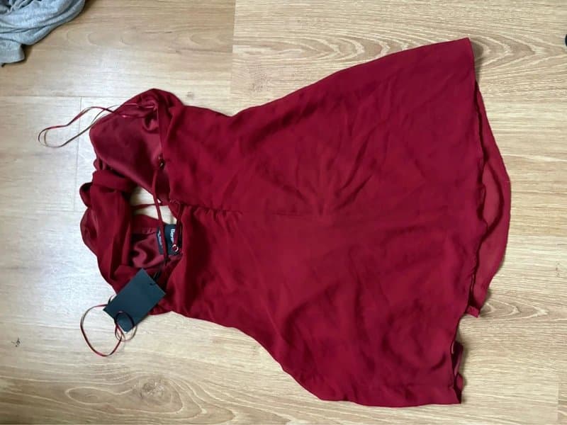 Bershka Bershka red chiffon mini dress