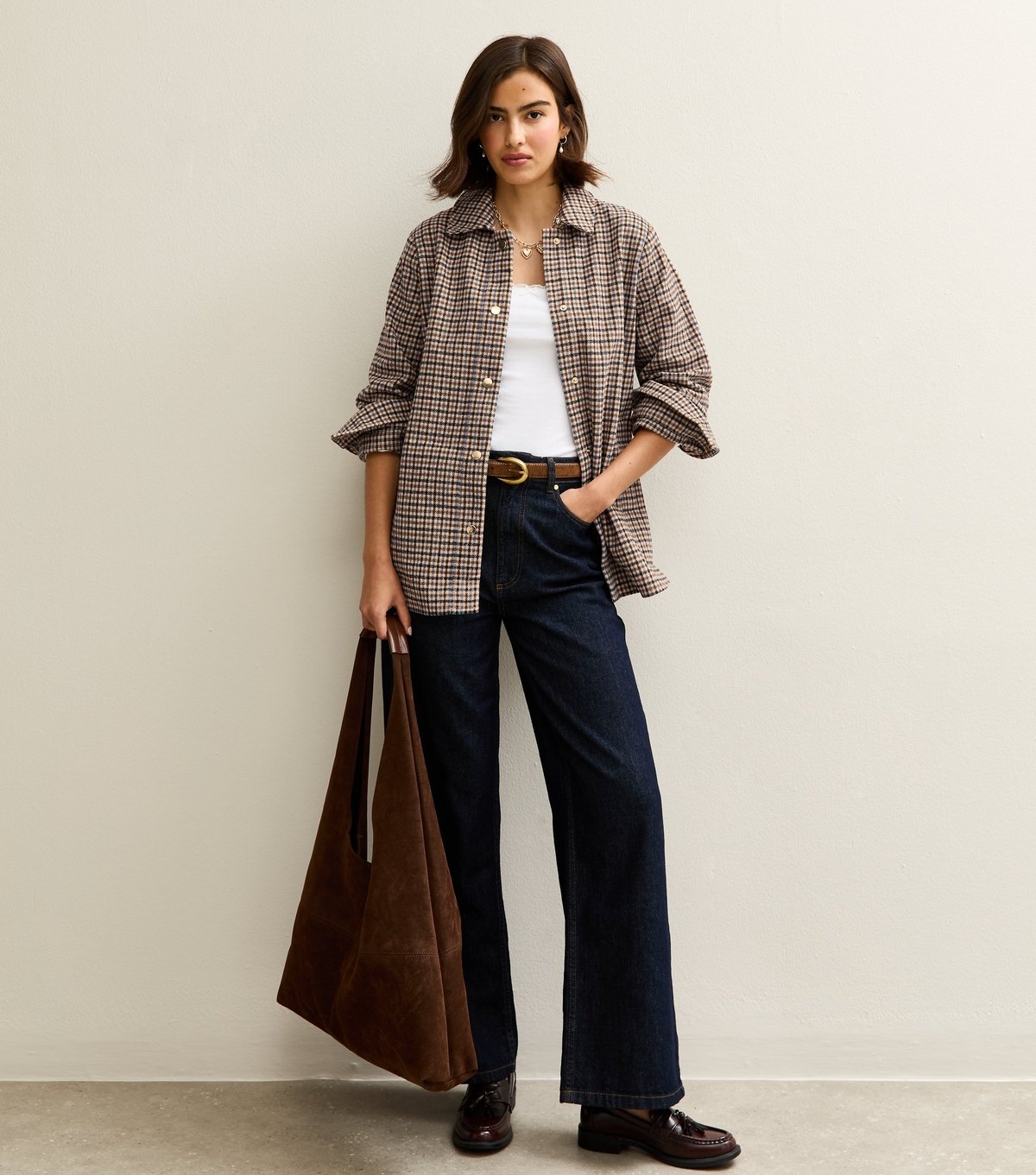 New Look Women's Brown Checked Shacket New Look - 3