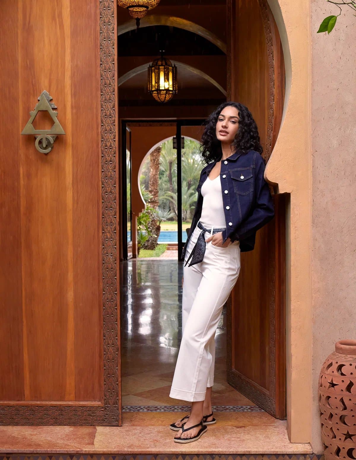 Blue Vanilla Scarf Belt Trousers