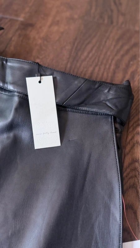 Never Fully Dressed Black Faux Leather Wrap Mini Skirt - Size 6