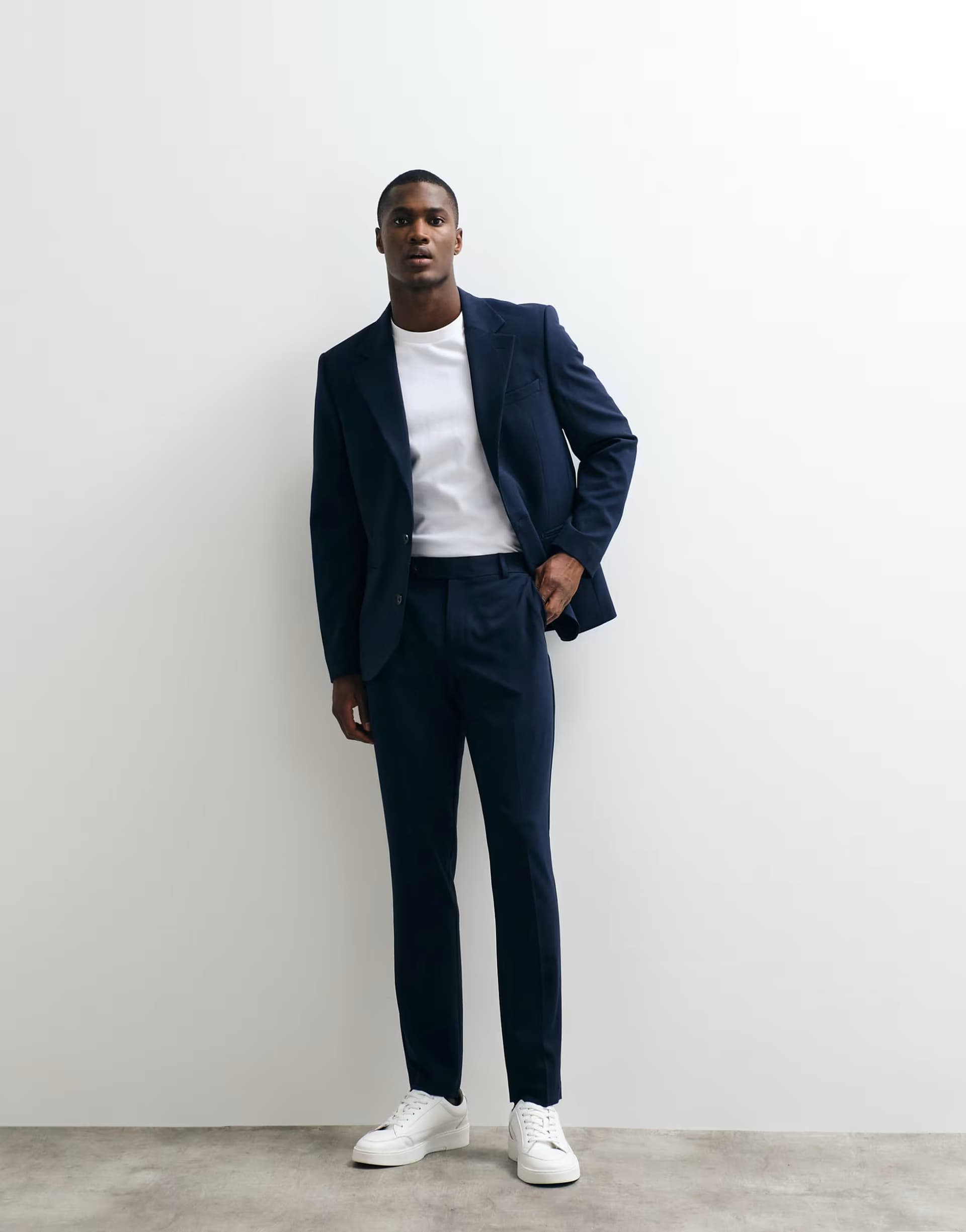 ASOS ASOS DESIGN FlexMax™  skinny suit trousers in navy