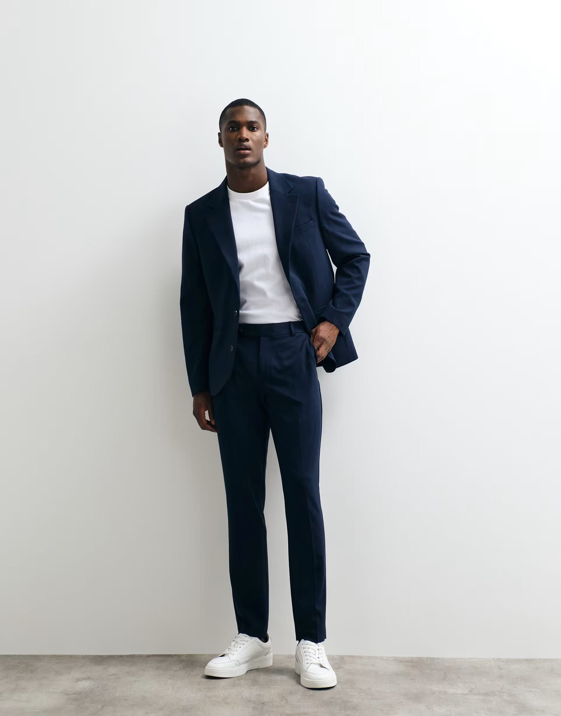 ASOS DESIGN Navy FlexMax™ Skinny Suit Trousers