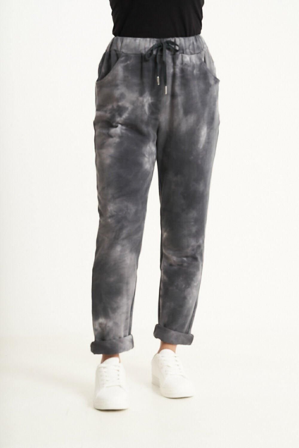 Saloos Saloos Women's Tie-Dye Winter Lounge Tracksuit in Grey - 2