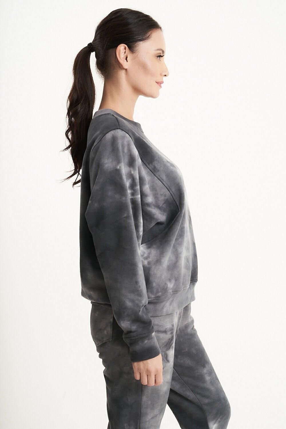 Saloos Saloos Women's Tie-Dye Winter Lounge Tracksuit in Grey - 3