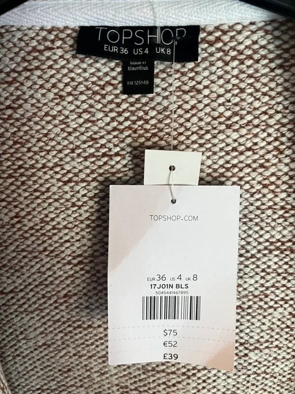 Topshop Burgundy Textured Blazer