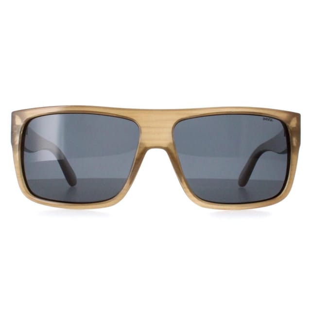 INVU INVU Men's Rectangle Beige Cloudy Demi Blue Polarized B2130 in Brown - 2