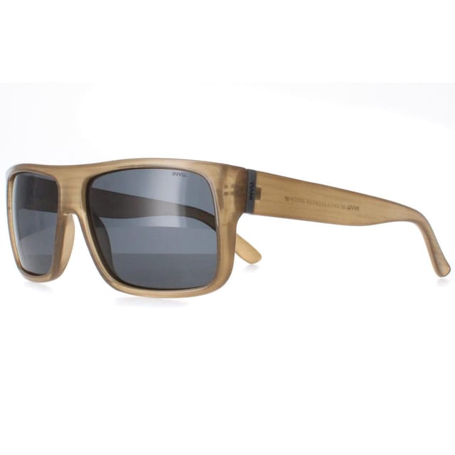 INVU INVU Men's Rectangle Beige Cloudy Demi Blue Polarized B2130 in Brown - 3
